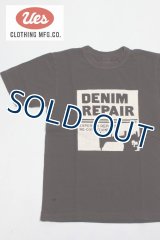 「UES/ウエス」DENIM REPAIR Tシャツ【ブラック】