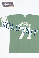 「Pherrow's/フェローズ」VENICE CALIFORNIA 71フットボールTシャツ18S-PFBT1【グリーン】