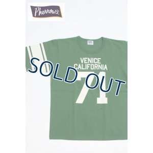 画像1: 「Pherrow's/フェローズ」VENICE CALIFORNIA 71フットボールTシャツ18S-PFBT1【グリーン】