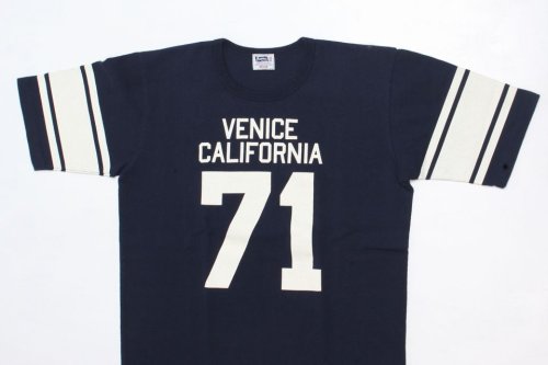 他の写真2: 「Pherrow's/フェローズ」VENICE CALIFORNIA 71フットボールTシャツ18S-PFBT1【ネイビー】