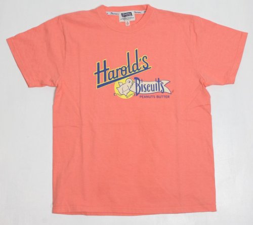 他の写真1: 「Pherrow's/フェローズ」Harold's BiscuitsプリントTシャツ PTシリーズ【サーモン】