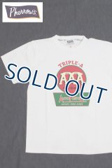 「Pherrow's/フェローズ」TRIPLE-AプリントTシャツ PTシリーズ【ホワイト】