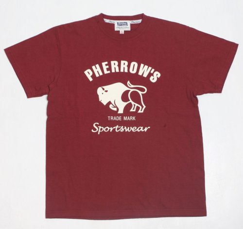 他の写真1: 「Pherrow's/フェローズ」BUFFALOロゴTシャツ PTシリーズ【バーガンディ】