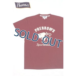 画像1: 「Pherrow's/フェローズ」BUFFALOロゴTシャツ PTシリーズ【バーガンディ】