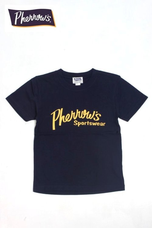 他の写真1: 「Pherrow's/フェローズ」Pherrow'sロゴ キッズTシャツ【ネイビー】
