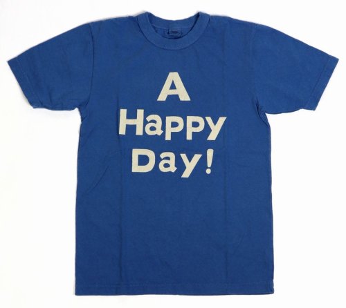 他の写真1: 「UES/ウエス」A HAPPY DAY!プリントTシャツ【ブルー】