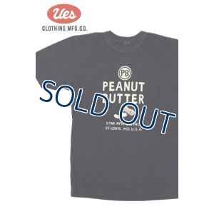 画像1: 「UES/ウエス」PEANUT BUTTERプリントTシャツ【ブラック】