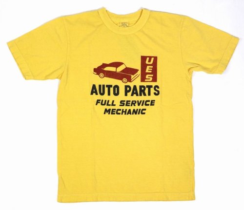 他の写真1: 「UES/ウエス」AUTO PARTSプリントTシャツ【イエロー】