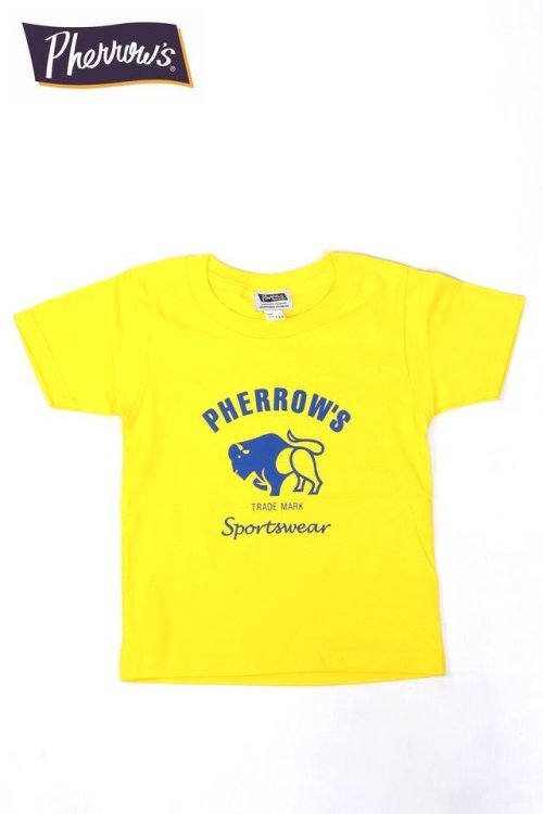 他の写真1: 「Pherrow's/フェローズ」BUFFALOロゴ キッズTシャツ【レモン】