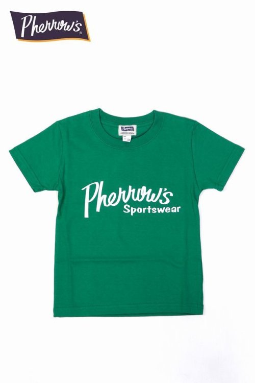 他の写真1: 「Pherrow's/フェローズ」Pherrow'sロゴ キッズTシャツ【グリーン】