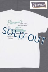「Pherrow's/フェローズ」 IN & OUT AUTO CARE  プリントTシャツ　PTシリーズ【ホワイト】