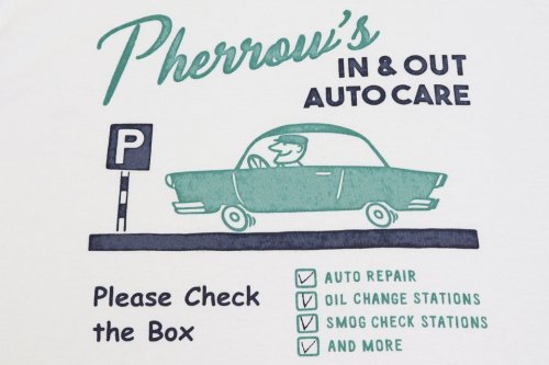 他の写真3: 「Pherrow's/フェローズ」 IN & OUT AUTO CARE  プリントTシャツ　PTシリーズ【ホワイト】