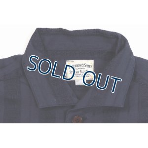 画像3: 「Pherrow's/フェローズ」ジャガードストライプ イタリアンカラーシャツ【ネイビー】