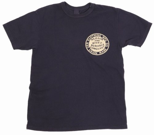 他の写真1: 「UES/ウエス」REPAIR&RIVETプリントTシャツ【ネイビー】