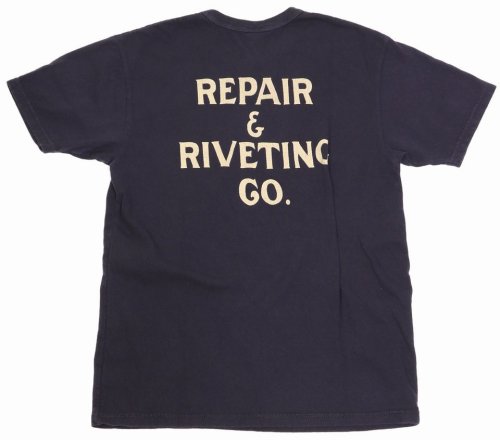 他の写真2: 「UES/ウエス」REPAIR&RIVETプリントTシャツ【ネイビー】