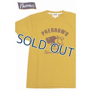 画像1: 「Pherrow's/フェローズ」BUFFALOロゴTシャツ PTシリーズ【ダークマスタード】