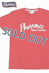 「Pherrow's/フェローズ」Pherrow'sロゴTシャツ PTシリーズ【S・レッド】