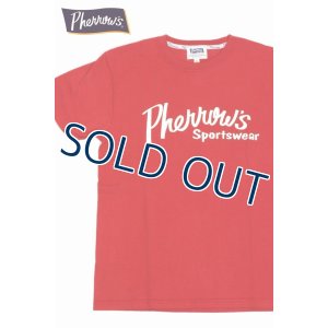 画像1: 「Pherrow's/フェローズ」Pherrow'sロゴTシャツ PTシリーズ【S・レッド】