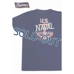 画像1: 「Pherrow's/フェローズ」U.S.NAVAL プリントTシャツ　PTシリーズ【S・ネイビー】
