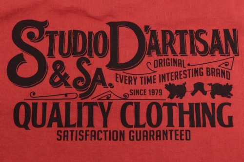 他の写真3: 「STUDIO D'ARTISAN/ステュディオ・ダ・ルチザン」QUALITY CLOTHING　吊り編みプリントＴシャツ【レッド】