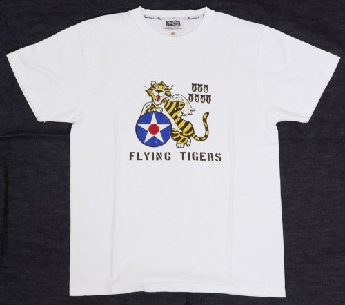 他の写真1: 「Pherrow's/フェローズ」FLYING TIGERS  プリントTシャツ　PTシリーズ【ホワイト】