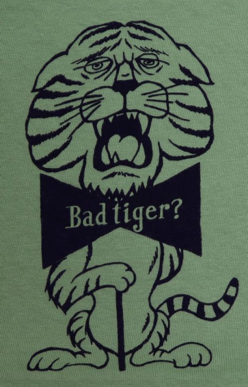 他の写真3: 「FREE RAGE/フリーレイジ」Bad tiger? プリントリサイクルコットンTシャツ【ライトグリーン】