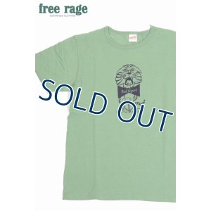 画像1: 「FREE RAGE/フリーレイジ」Bad tiger? プリントリサイクルコットンTシャツ【ライトグリーン】