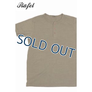 画像1: 「Rafel/ラーフル」吊り編み天竺ヘンリーネックTシャツ【オリーブ】