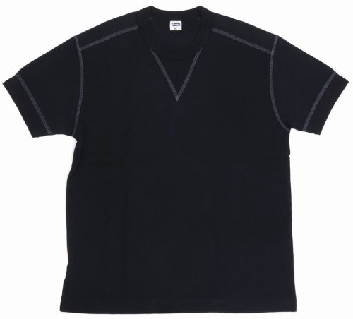 他の写真1: 「Pherrow's/フェローズ」Vガゼット付きプレーンTシャツ【ブラック】