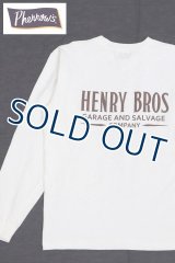 「Pherrow's/フェローズ」HENRY BROSプリントロンT【ホワイト】