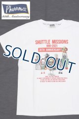 「Pherrow's/フェローズ」SHUTTLE MISSIONS プリントTシャツ PTシリーズ【ホワイト】