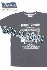 「Pherrow's/フェローズ」SHUTTLE MISSIONS プリントTシャツ PTシリーズ【Sブラック】