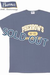 「Pherrow's/フェローズ」30周年記念モデル相良刺繍&プリントTシャツ【Gネイビー】