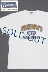 「Pherrow's/フェローズ」30周年記念モデル相良刺繍&プリントTシャツ【ホワイト】