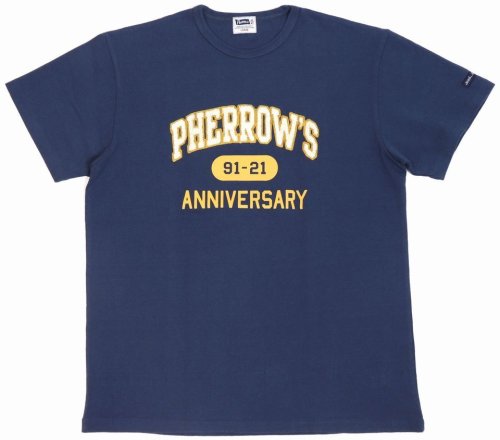 他の写真1: 「Pherrow's/フェローズ」30周年記念モデル相良刺繍&プリントTシャツ【Gネイビー】