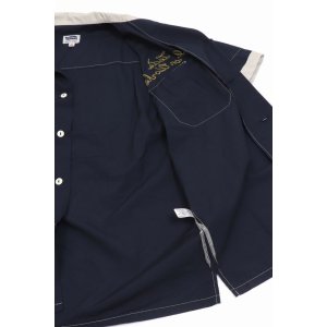 画像12: 「Pherrow's/フェローズ」バイカラーボーリングシャツスタイル半袖ワークシャツ【ネイビー×ライトグレー】