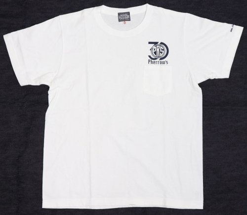 他の写真1: 「Pherrow's/フェローズ」30周年記念モデル30THロゴプリントポケットTシャツ【ホワイト】