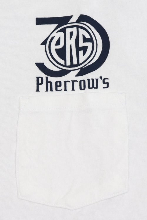 他の写真3: 「Pherrow's/フェローズ」30周年記念モデル30THロゴプリントポケットTシャツ【ホワイト】