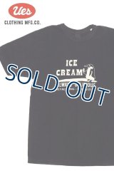 「UES/ウエス」ICE CREAM プリントTシャツ【ブラック】