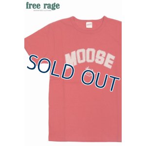 画像1: 「FREE RAGE/フリーレイジ」MOOSE プリントリサイクルコットンTシャツ【レッド】