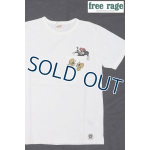 画像1: 「FREE RAGE/フリーレイジ」MOUSE プリントリサイクルコットンポケット付Tシャツ【ホワイト】