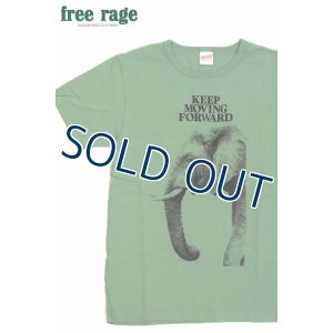 画像1: 「FREE RAGE/フリーレイジ」KEEP MOVING FORWARD プリントリサイクルコットンTシャツ【ライトグリーン】