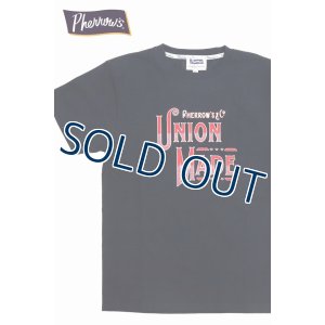 画像1: 「Pherrow's/フェローズ」UNION MADEプリントTシャツ PTシリーズ【S・ブラック】