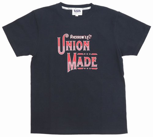 他の写真1: 「Pherrow's/フェローズ」UNION MADEプリントTシャツ PTシリーズ【S・ブラック】
