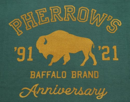 他の写真3: 「Pherrow's/フェローズ」30周年記念モデルBUFFALOロゴTシャツ PTシリーズ【グリーン】