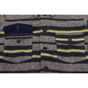 画像9: 「Pherrow's/フェローズ」ブランケットCPOシャツジャケット【グレー×ネイビー】