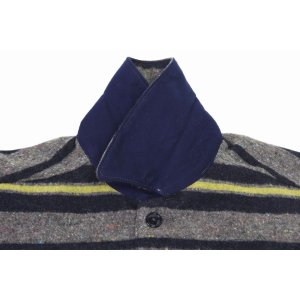 画像5: 「Pherrow's/フェローズ」ブランケットCPOシャツジャケット【グレー×ネイビー】