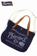 「Pherrow's/フェローズ」ショルダーストラップ付トートバッグ【ウォバッシュ】
