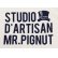 画像4: 「STUDIO D'ARTISAN/ステュディオ・ダ・ルチザン」MR.PIGNUT ラグラン7分丈Ｔシャツ【ベージュ×ネイビー】