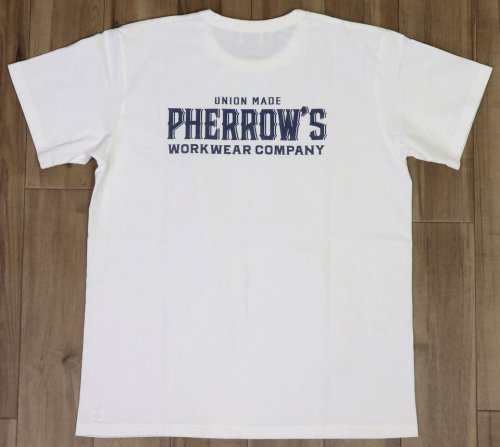 他の写真2: 「Pherrow's/フェローズ」イーグルロゴプリントTシャツ PMTシリーズ【ホワイト】